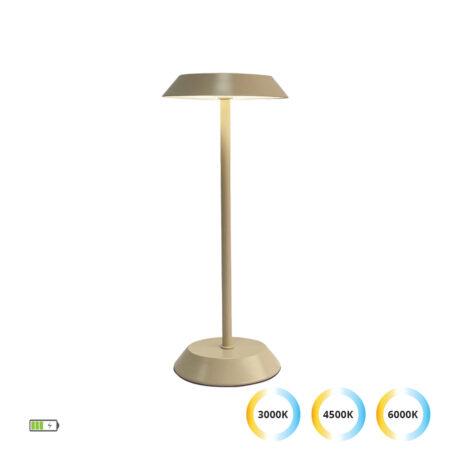 2W LED įkraunamas stalo šviestuvas CALIFORNIA, smėlio sp., 3000/4500/6000K, dimeriuojamas, 4350500