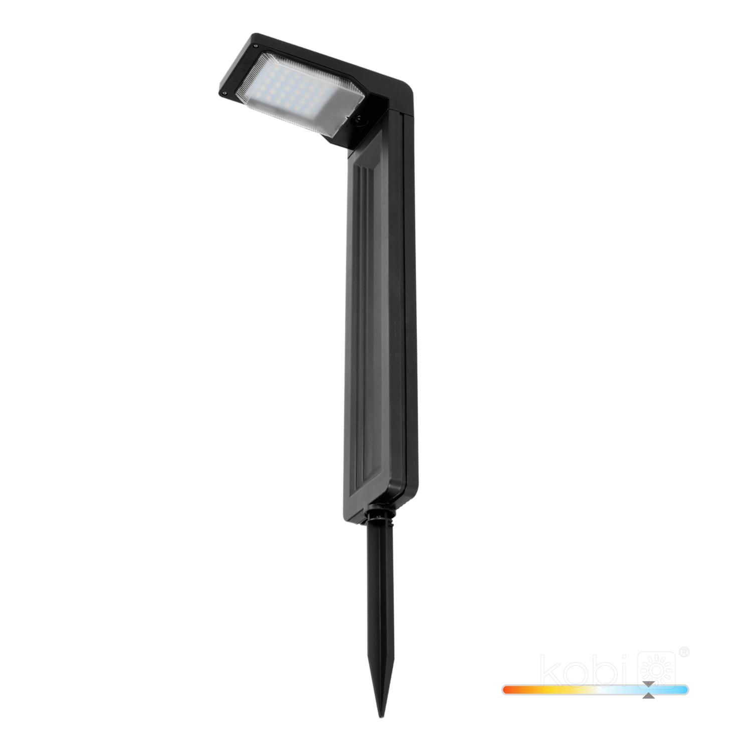 0,2W LED įsmeigiamas šviestuvas su saulės baterija SPIKE, juodas, 6500K, IP44