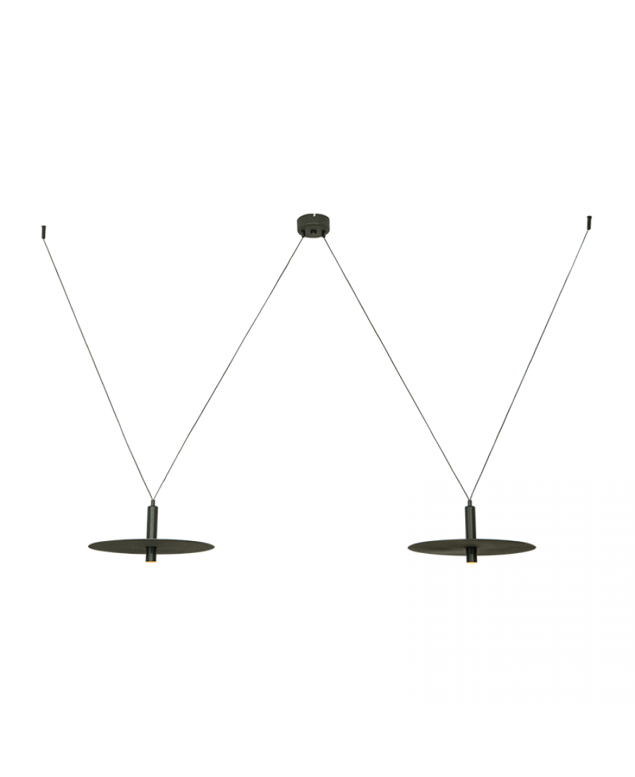 2x7W LED pakabinamas šviestuvas, juodas, 3000K, 23227