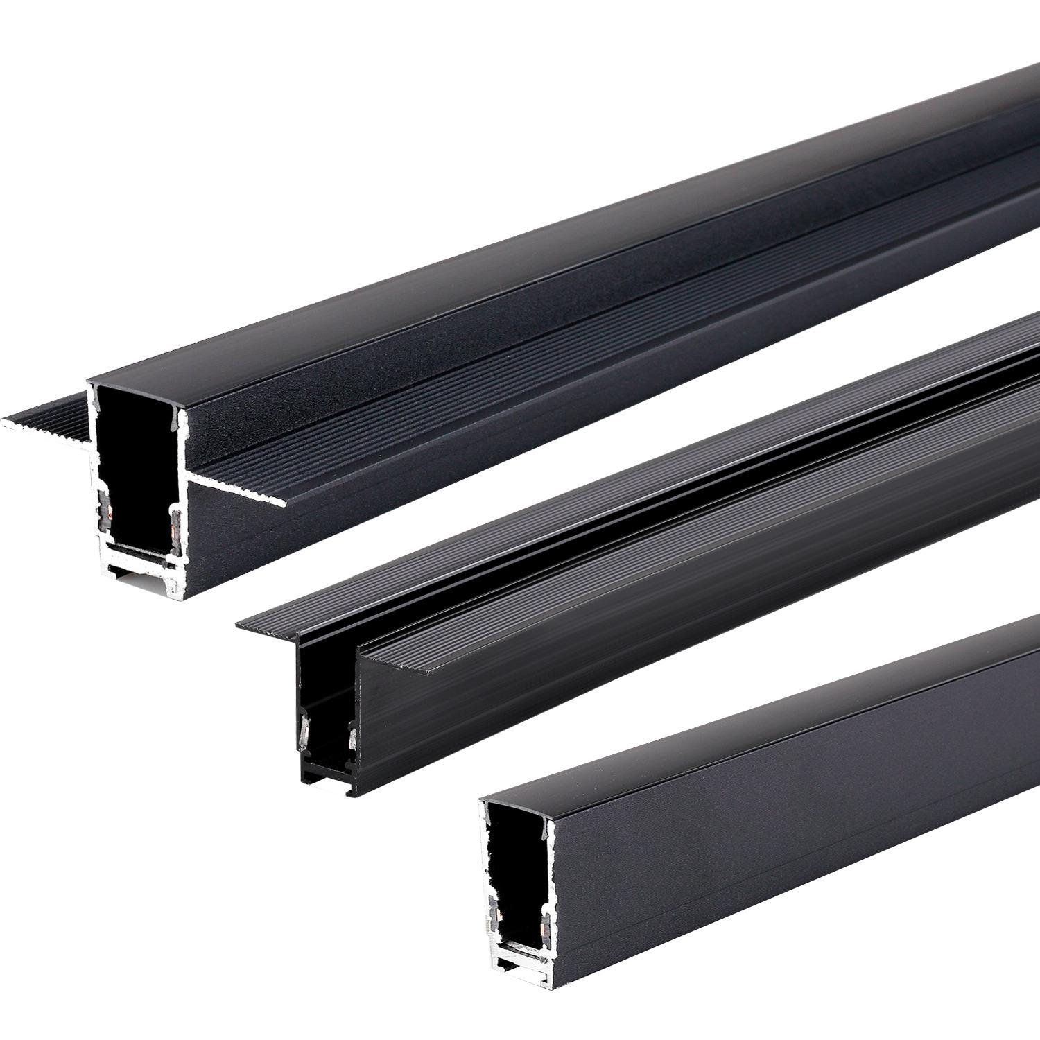 Paviršinis magnetinis bėgelis OPTONICA S15, juodas, 1m