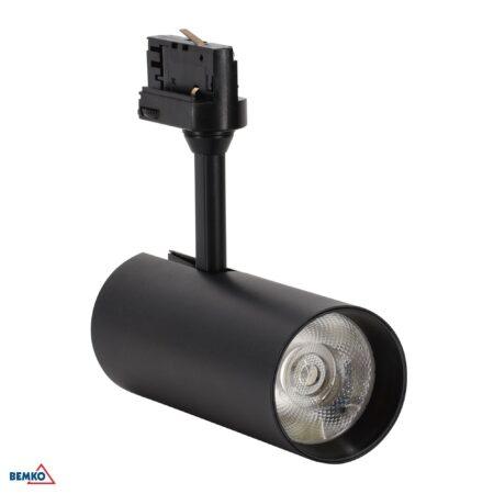 30W LED akcentinis šviestuvas į 3 fazių bėgelį VERKO, juodas, 3000K