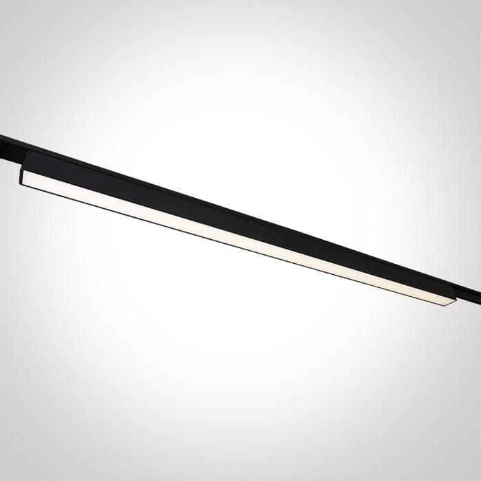 30W LED šviestuvas į magnetines sistemas FLAT, juodas, 3000/4000/5000K, 48V, 120°, 43100FD/B/V