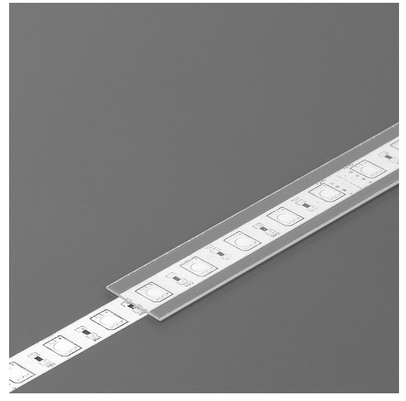LED juostos profilio dangtelis A1 SLIDE, skaidrus, 2m