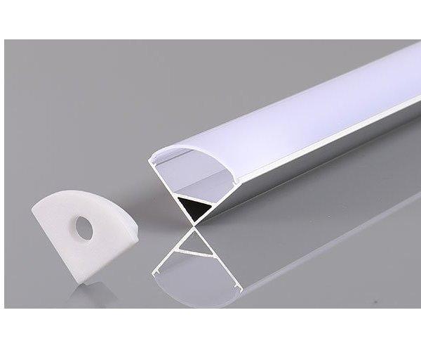 2m LED juostos kampinis profilis OPTONICA, pilkas, komplektuojamas su dangteliu ir užbaigimais - Image 2