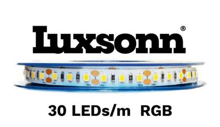 6 W/m LED juosta LUXSONN, 5050, 30 LED/m, RGB, IP20