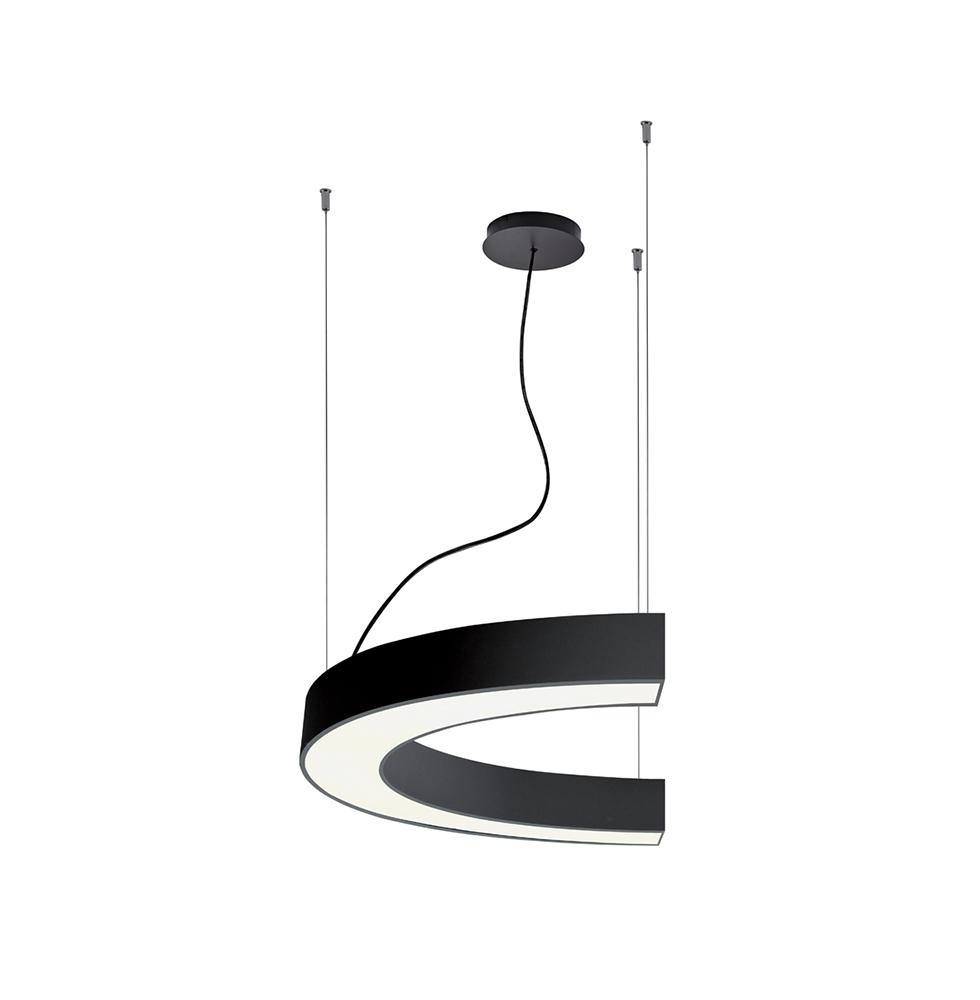 37W LED pakabinamas šviestuvas SEMI, juodas, 3000K, DALI, 1000mm, 3918-0010-3-B-D3