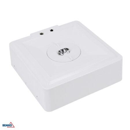 3W LED paviršinis avarinis šviestuvas SKALER, baltas, 6000K, IP40, 1h veikimas autonominiu režimu, 145°/55°
