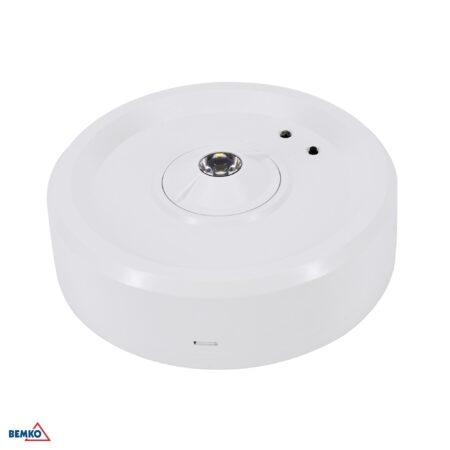 3W LED paviršinis avarinis šviestuvas SKALER, baltas, 6000K, IP40, 2h veikimas autonominiu režimu, 50°