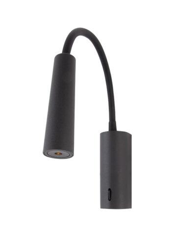 3W LED sieninis šviestuvas, juodas, 3000K, H72 - Image 2