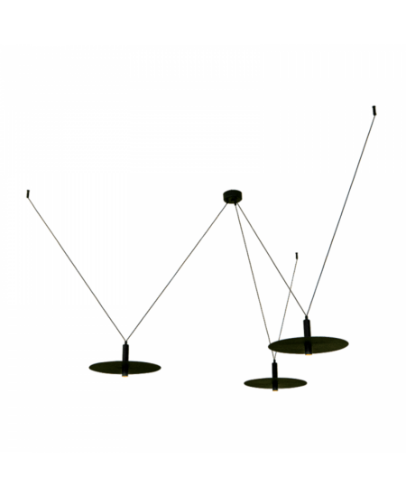 3x7W LED pakabinamas šviestuvas, juodas, 3000K, 23229