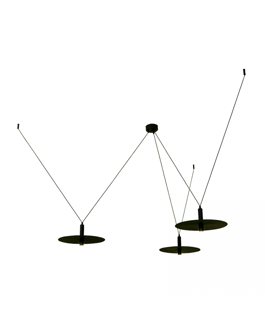3x7W LED pakabinamas šviestuvas, juodas, 3000K, 23229