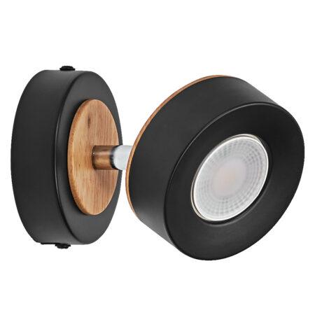 4,8W LED paviršinis šviestuvas SPOT PLUTO, juodas, 3000K