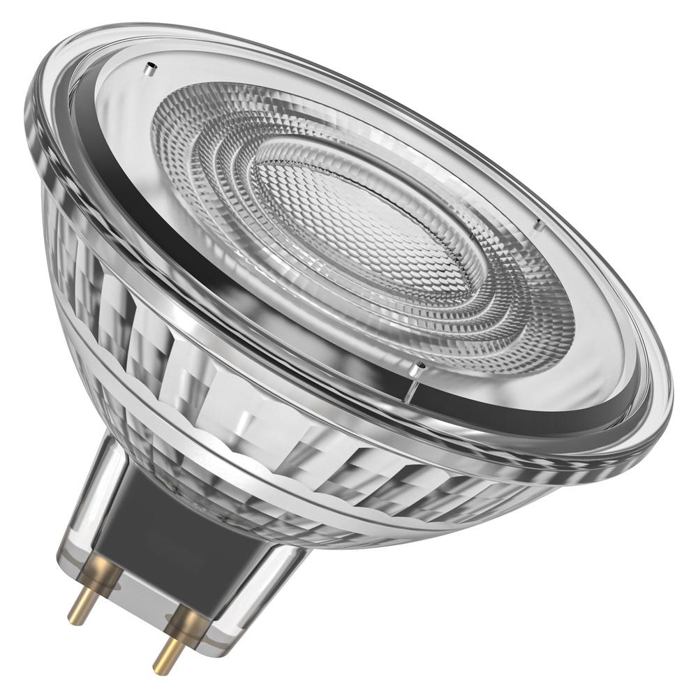 4,9W LED lemputė MR16, GU5.3, MR16, skaidri, 36°, 3000K, dimeriuojama