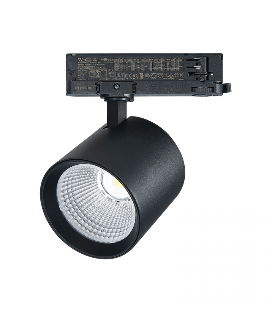 42W LED akcentinis šviestuvas į 3 fazių bėgelius, juodas, 4000K, S203