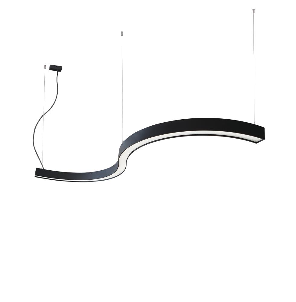 44W LED pakabinamas šviestuvas SEMI S, juodas, 3000K, 1500mm, DALI, 3921-0015-3-B-D3