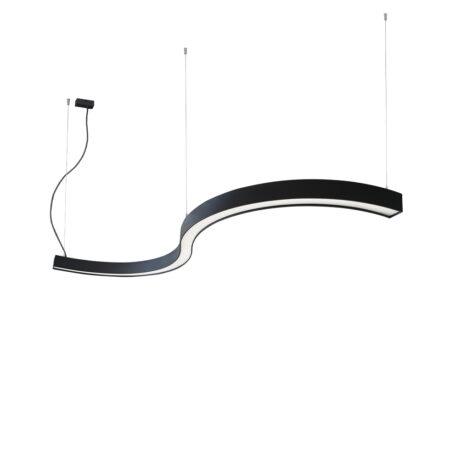 44W LED pakabinamas šviestuvas SEMI S, juodas, 4000K, 1500mm, 3921-0015-4-B-N
