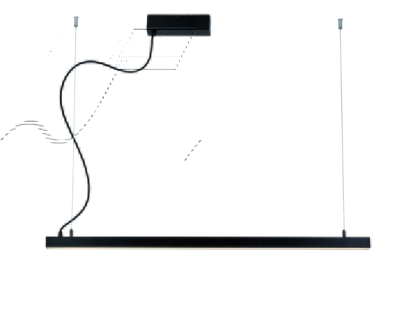 48W LED linijinis pakabinamas šviestuvas LYNNE, juodas, 3000K, 3994601 - Image 2