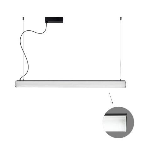 48W LED linijinis pakabinamas šviestuvas TUBE, juodas, 4000K, 1500mm, 3919-00150-4-B-N