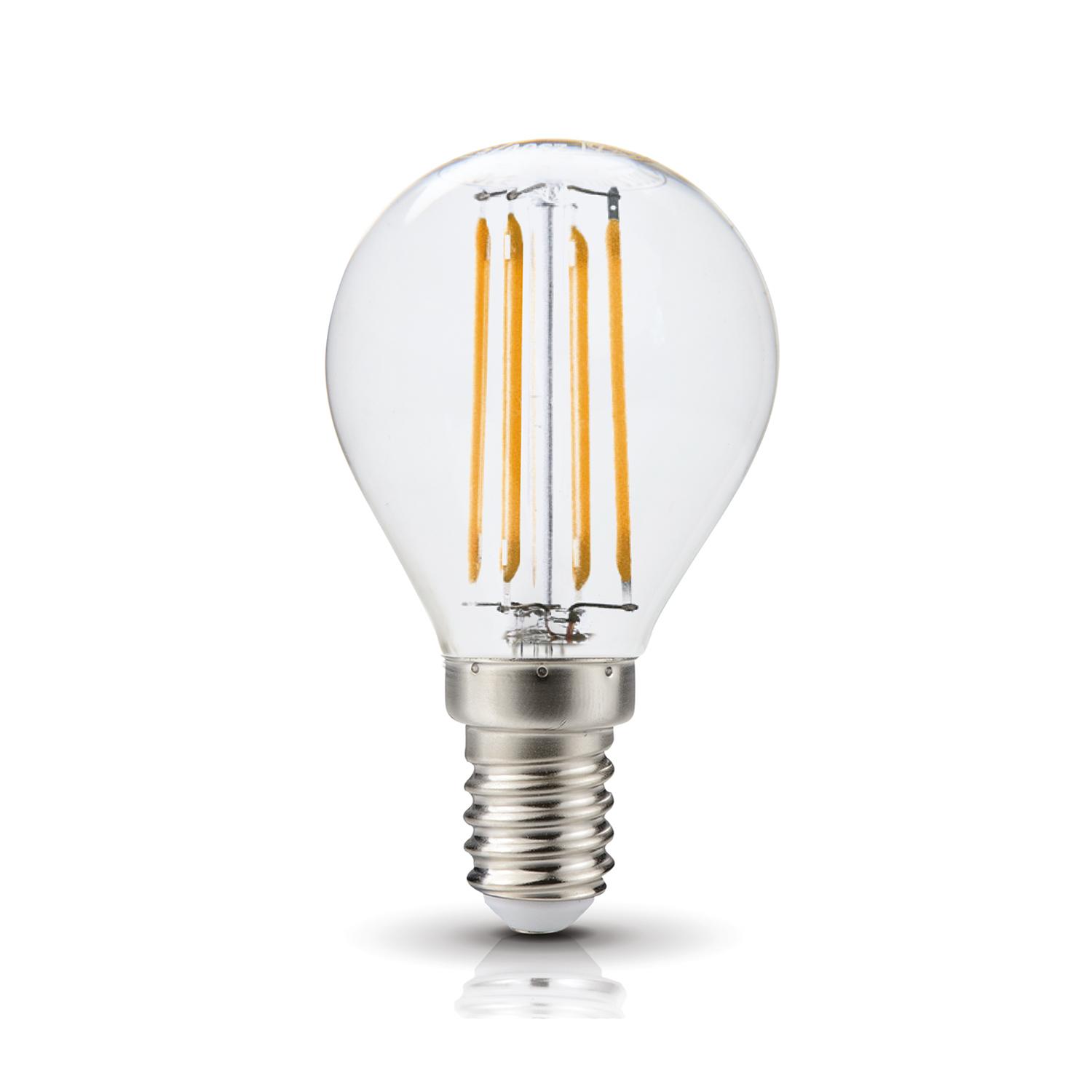 4W LED lemputė, E14, skaidri, 3000K