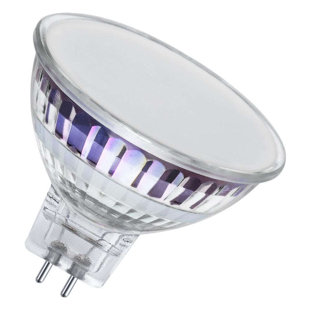 5,3W LED lemputė MR16, GU5.3, MR16, skaidri, 120°, 2700K