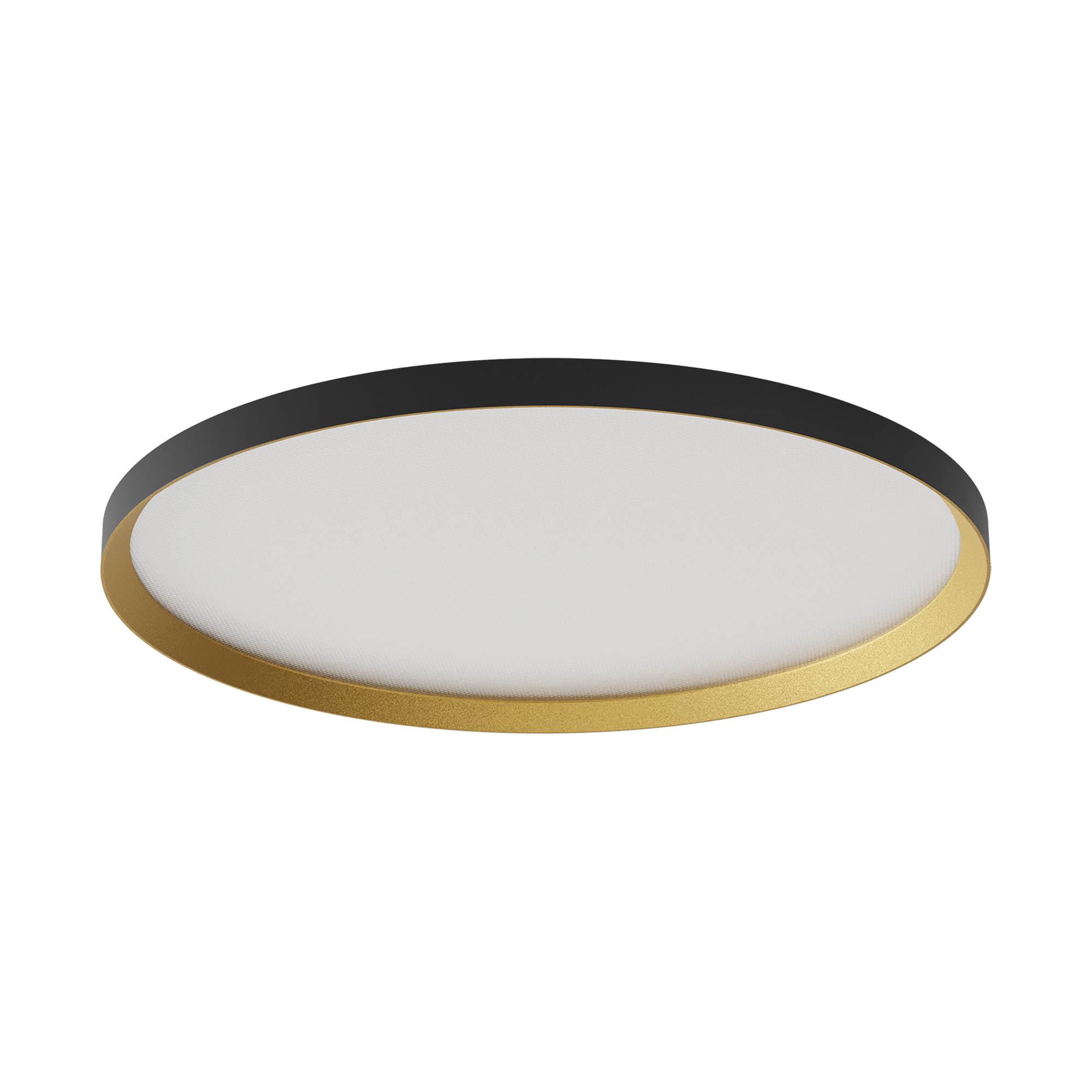 50W LED paviršinis/pakabinamas šviestuvas DAMA, juodos/aukso sp., 3000/4000/5000K, 60cm, 01-3751