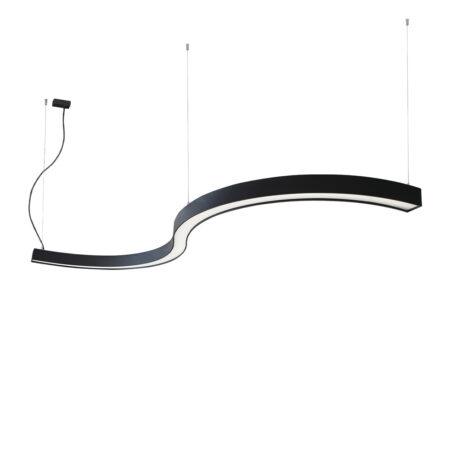 58W LED pakabinamas šviestuvas SEMI S, juodas, 3000K, 2000mm, DALI, 3921-0020-3-B-D3