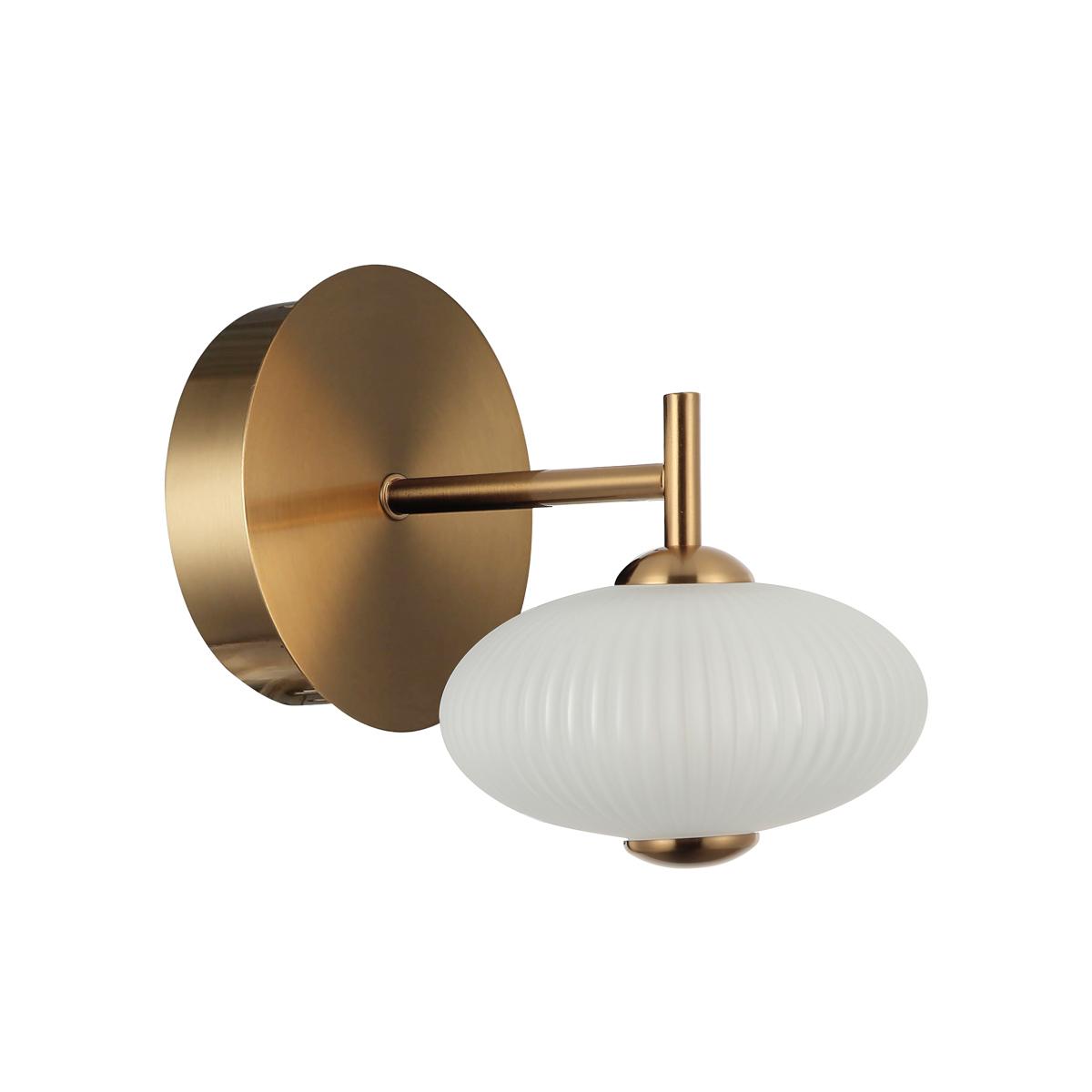 5W LED sieninis šviestuvas NICO, juodos/aukso/baltos sp., 3000K