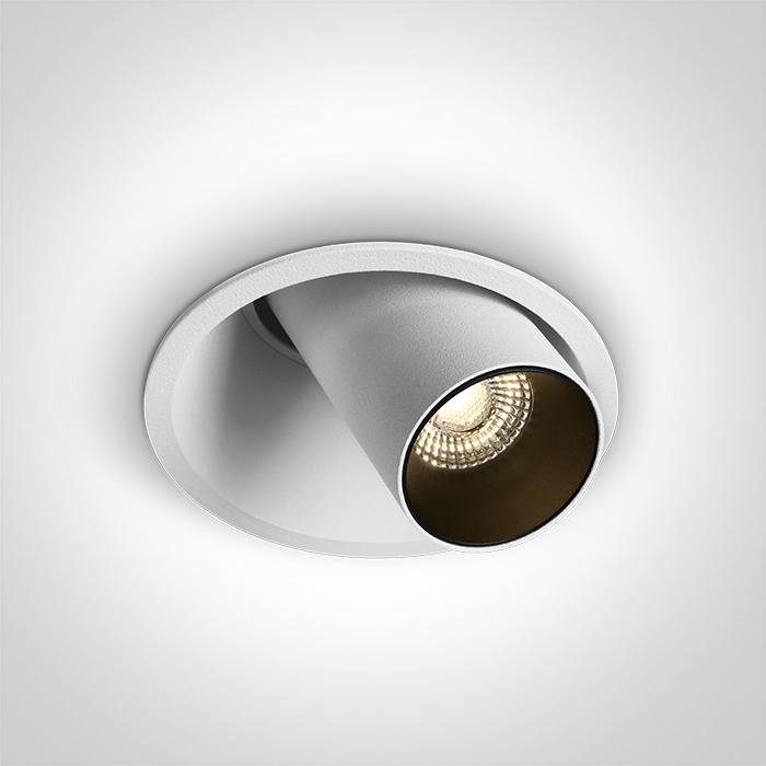 6,5W LED įleidžiamas, pakreipiamas šviestuvas, baltas, 3000/3500/4000K, dimeriuojamas, 11107C/W/V