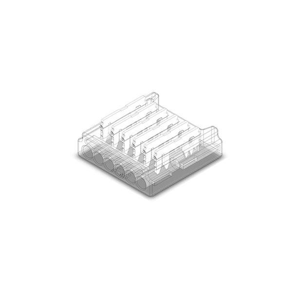 6 polių greitoji jungtis 12mm SMD LED juostoms