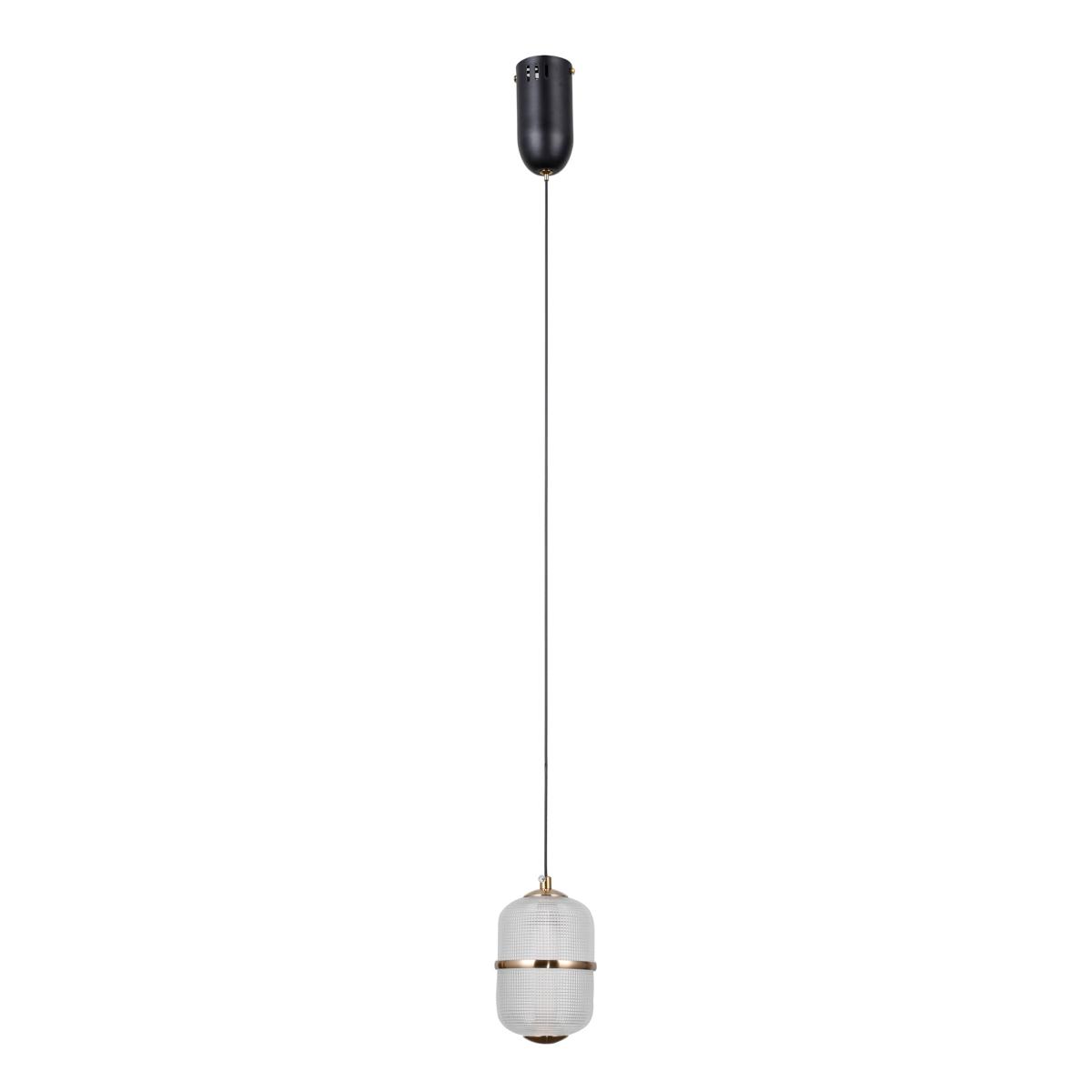 6W LED pakabinamas šviestuvas ALANI, juodos/aukso sp./skaidrus, 3000K