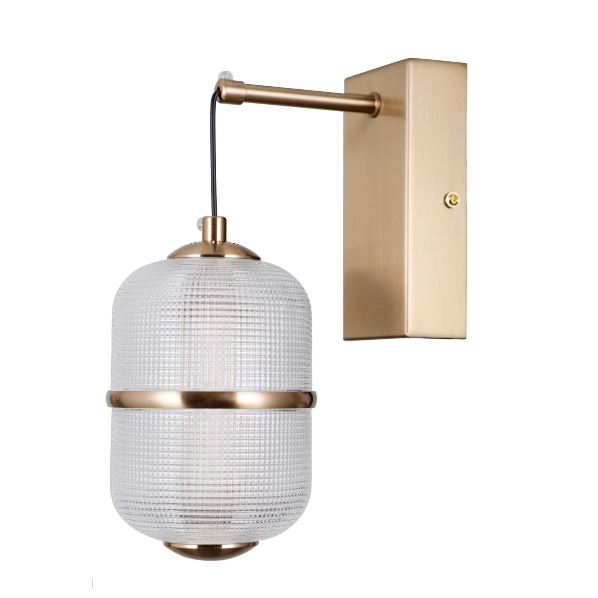 6W LED sieninis šviestuvas ALANI, aukso sp./skaidrus, 3000K