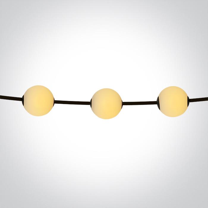 6x1W LED lauko girlianda, juodos sp., 2500K, 5.5m, IP65, 0998/B