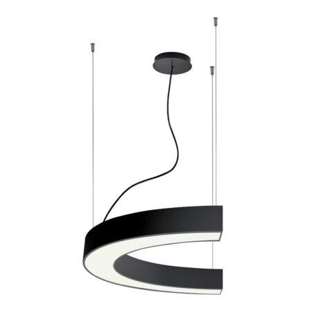 73W LED pakabinamas šviestuvas SEMI, juodas, 3000K, 1800mm, 3918-0018-3-B-N