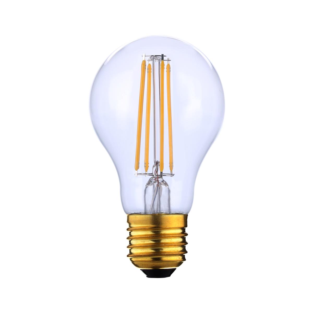 7W LED lemputė, A60, E27, skaidri, 4000K