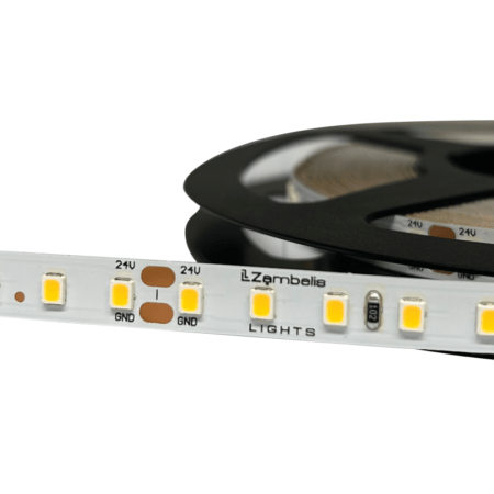 8,6W/m LED juosta, 24V, 120LEDs/m, 2700K, IP20, 5m ritė, LS23