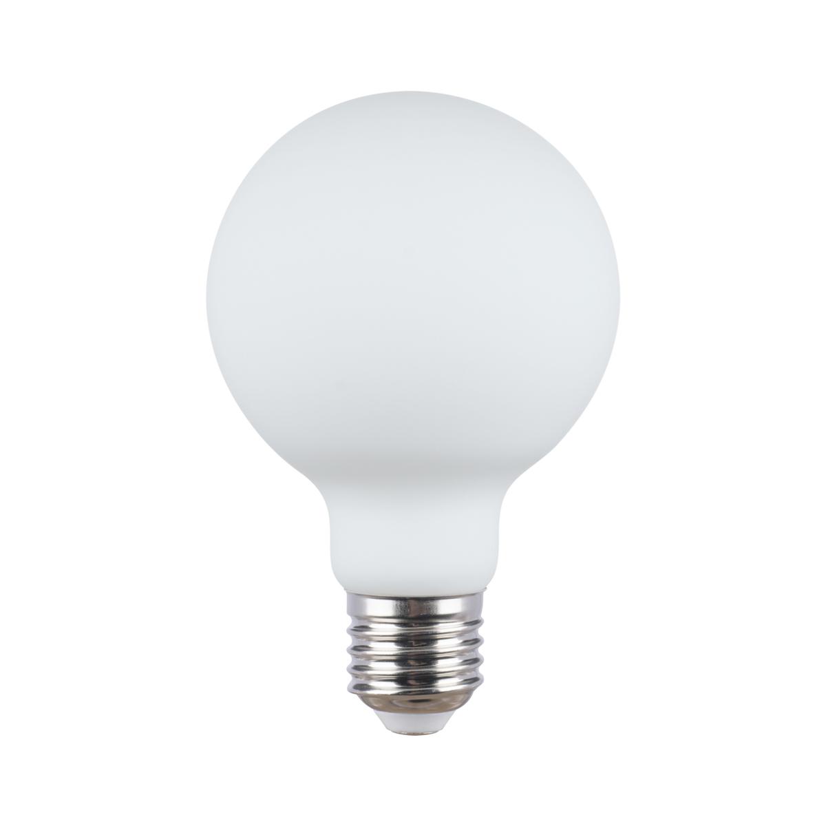 8W LED lemputė, G80, E27, balta, 3000K, dimeriuojama