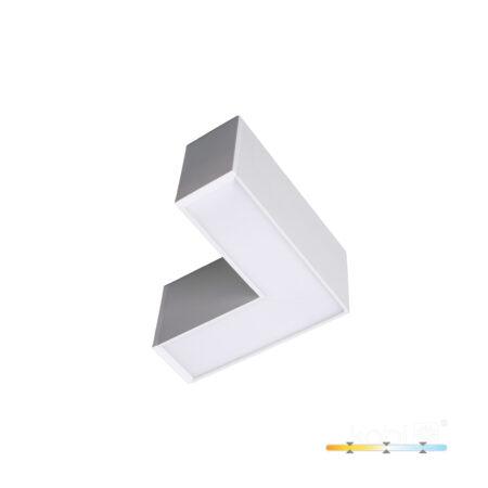 8W Linijinio šviestuvo KOLINE K2 L formos sujungimas, baltas, 3000/4000/6500K