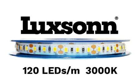 9,6W/m LED juosta LUXSONN, 120 LED/m, 3000K, 24V, 5m ritė