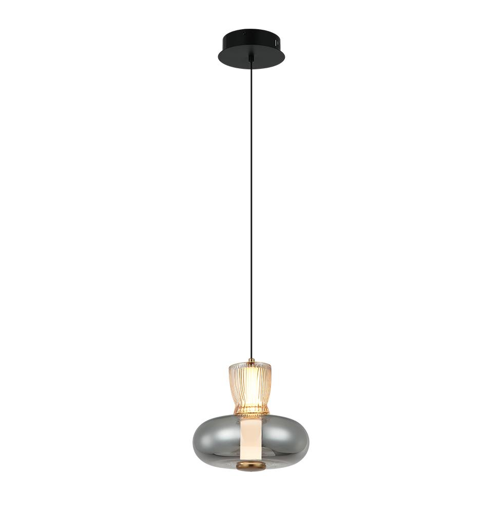 9W LED pakabinamas šviestuvas SIREL, gintaro/dūmų/juodos/bronzos sp., 3000K, 4326700