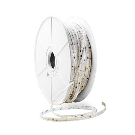 9W/m LED juosta, 220V, 3000K, 50m ritė, IP65