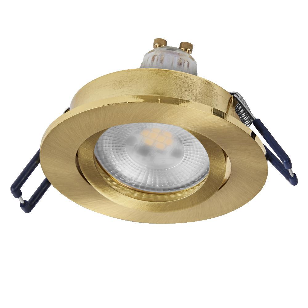 Įleidžiamas šviestuvas SPOT, GU10, aukso sp., dimeriuojamas, su 6W 2700K LED lempute