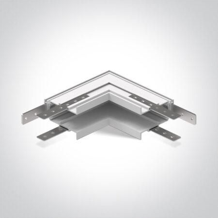 Įleidžiamo magnetinių sistemų bėgelio MIDI kampinis sujungimas, baltas, 42012BRB/W