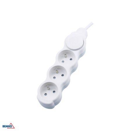 Ilgintuvas, 3-vietis, 3m, baltas, max 2300W