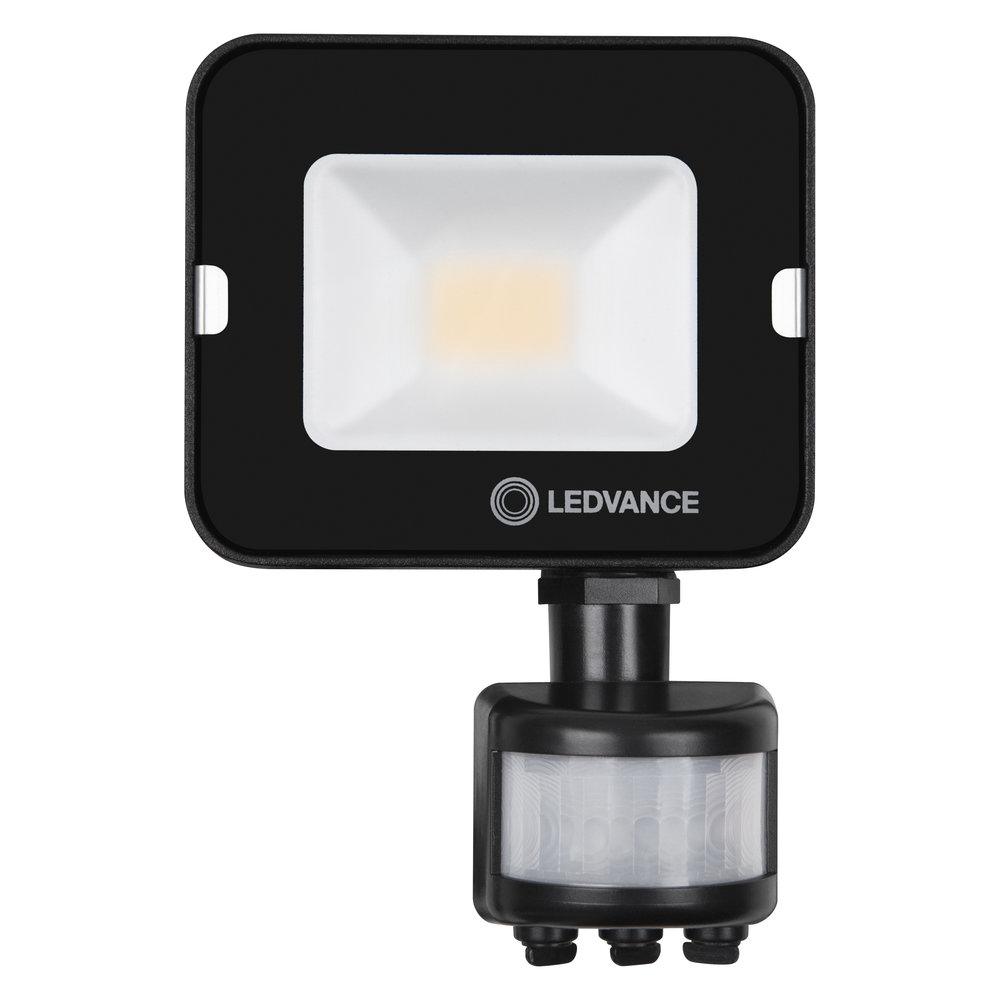 10W prožektorius COMPACT, juodas, 3000K, su sensoriumi