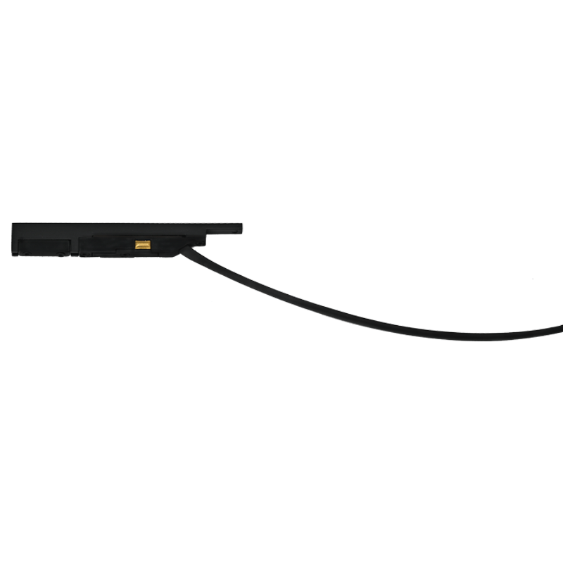 Magnetinės sistemos ZAMBELIS MAGNETIC 5MM bėgelio užbaigimas su užmaitinimu, matinės juodos sp., 48V, 2m laidas, 2508-2M
