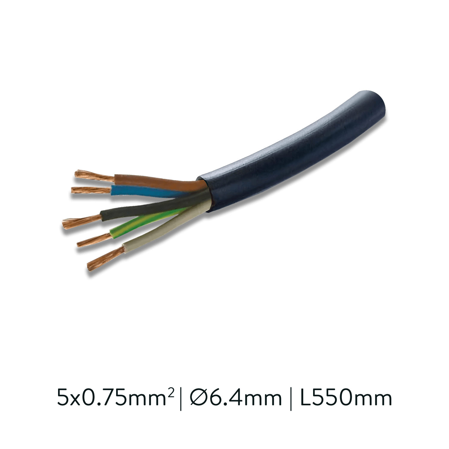 Maitinimo kabelis, 5 polių, 550mm, skirtas EASY LINK sistemai, juodas, PUSH/DALI, K2005041N
