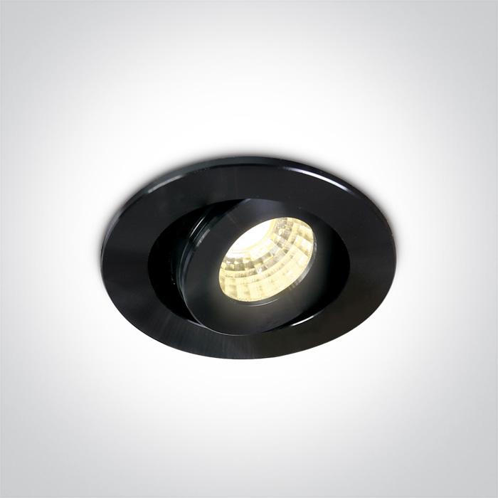 1W/3W LED įleidžiamas pakreipiamas šviestuvas, juodas, 3000K, 11103B/B/W - Image 3