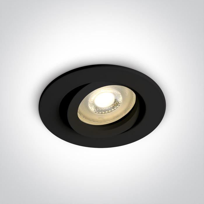 Įleidžiamas pakreipiamas šviestuvas, GU10, juodas, 11105A1/B - Image 3