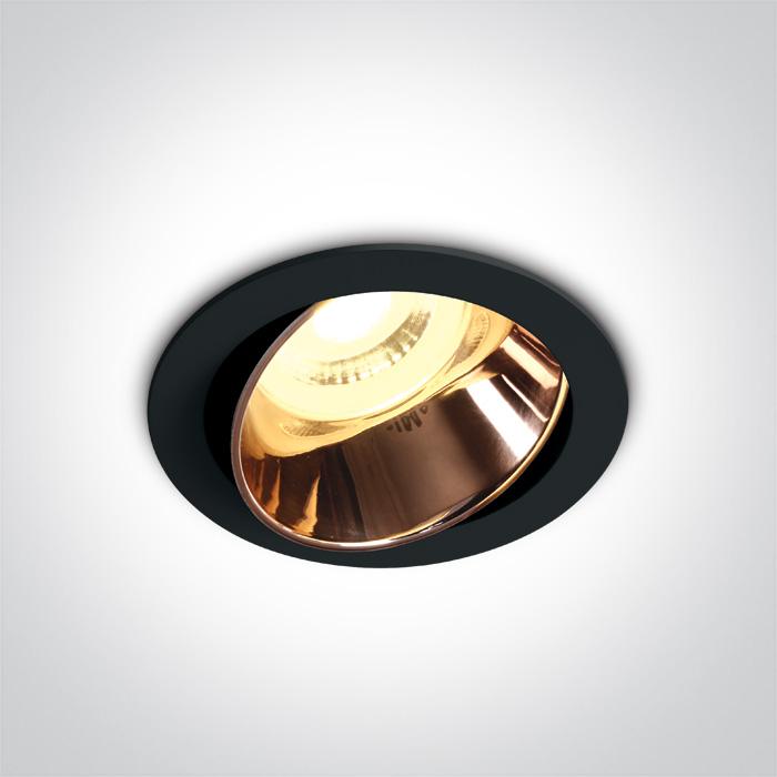 Įleidžiamas pakreipiamas šviestuvas, GU10, juodos/vario sp., 11105M/B/CU - Image 3