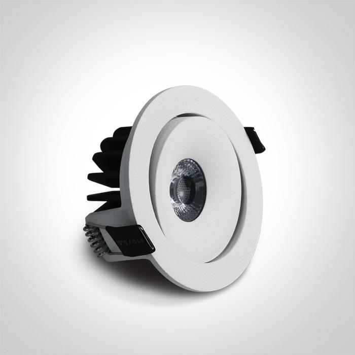 6,5W LED įleidžiamas pakreipiamas šviestuvas, baltas, 3000K, 11107P/W/W